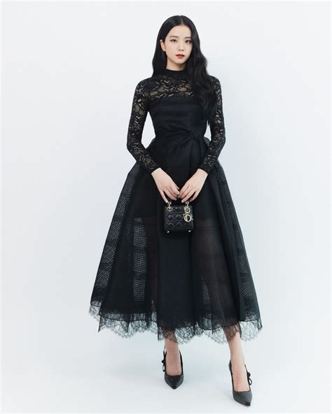 dior long sleeve dress|Dior long dress black lace.